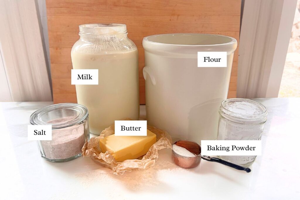 biscuit ingredients on table